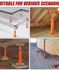 Pair Of Adjustable House Floor Jacks Built Tough To Crush Heavy Loads Measures Nineteen To Thirty Eight Inches Tall used in various settings.