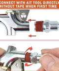 Connecting fittings in 17 Piece Air Compressor Hose Kit 3/8 Inch x 25ft PVC Air Tool Accessories Set with Fittings for Pneumatic Tools.