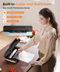 Woman using 95Kpa Vacuum Sealer Machine With Full Auto Operation And Double Heat Seal Built In Cutter Easy Lock Handle Bag