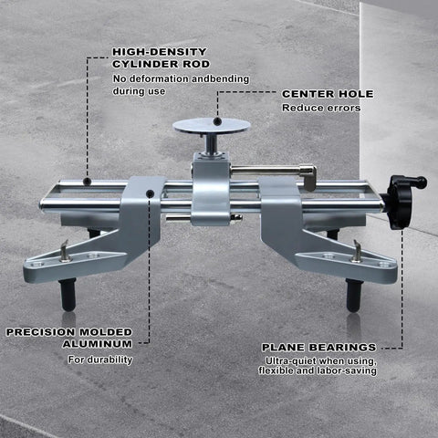 Pro Shop Grade Wheel Alignment Tool Kit With Magnetic Camber Gauge And Universal Adapter Plate Compatible With 11 To 25 Inch Rims, featuring high-density cylinder rod.
