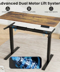 Esupy Dual Motor Electric Standing Desk Frame With Height Adjustable Sit To Stand Up Base showing advanced dual motor lift system.