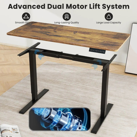 Esupy Dual Motor Electric Standing Desk Frame With Height Adjustable Sit To Stand Up Base showing advanced dual motor lift system.
