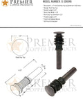 Oil Rubbed Bronze 1.5 Inch Non Overflow Pop Up Bathroom Sink Drain With Push Pop Top Design diagram and parts view.