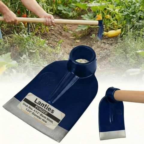 Grub Hoe Head 1.6 Lb Heavy Duty Garden Tool With Four And A Half Inch Blade Width And One And Three Quarter Inch Hole For Tough Soil Landscaping Or Yard Work Steel Construction No Handle Included For Beastly Durable Versatile Yard And Farm Tasks.