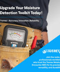 Pinless Moisture Meter For Wood, Drywall And Building Materials With Dual Depth Readings, Non Destructive Measure, Large Analog Display And Optional Moisture Alarm Tone For Quick, Reliable Checks on belt