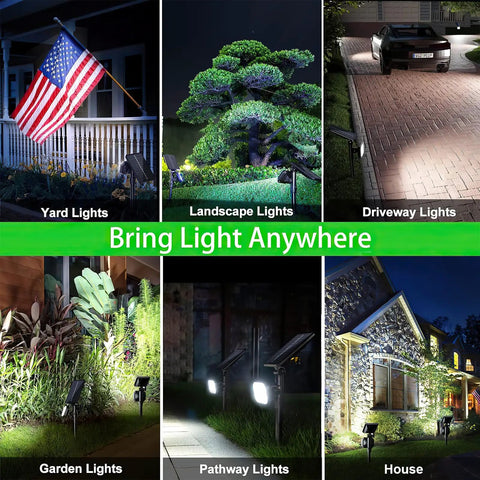 4 Pack Solar Spotlight Lights Outdoor Waterproof Landscape Lighting For Garden Path Yard Trees Flagpole, 360 Degree Beam