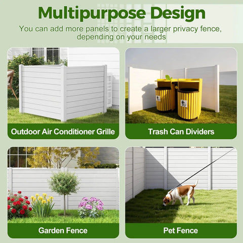 Multiple uses of 2 Panels Air Conditioner Fence 44 Inches Wide By 48 Inches High Outdoor Privacy Screens with grilles and dividers