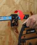Premium 3 Pack Slick Quick Release Belt Clips For Tool Pouch Drill Holster No Sweat Snap On Off Attaches To Any 3 Inch Belt Or Wall Mount Grab And Go Tradesman Gear Rack Khaki showing clip being attached to wall.