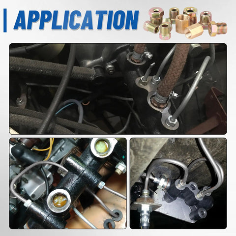 Application of Garage Ready Heavy-Duty Zinc Coated Brake Line Tubing Kit with 25 Ft of 3/16 Inch and 1/4 Inch Lines and Sixty Fittings