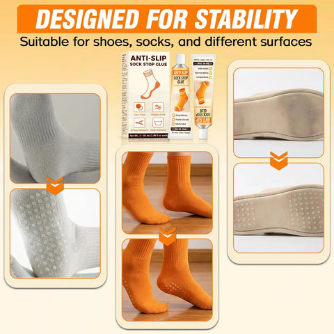Clear Non Slip Adhesive Glue For Fabrics, Water Based And Odorless, Quick Dry, socks with non-slip grip coating, 2 Pack 100ml Each.