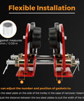 Manual Trolley For I Beams With Wide Flange 1.57 To 4.64 Inches Universal Fit Heavy Duty 0.5 Ton 1102 Lbs Capacity Four Wheel Track Trolley