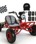 Electric Go Kart For Adults And Kids That Rips With A 48V 2000W Brushless Motor, tops at 31 MPH, red with gear accessories