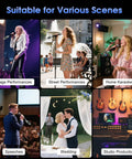 Wireless Microphone System With XLR Transmitter And Receiver UHF 262 Foot Range 8 Hour Battery For Condenser And Dynamic Mics PA Mixer Guitar Live Stage Performance Karaoke suitable for various scenes like stage, street, home karaoke, speeches, wedding, studio production.