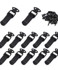 12 Pack Black Toggle Latches Stainless Steel Spring Lock Clasp Buckle Latch For Wooden Cases Toolboxes Cabinets Chests Hasps Clamps 75mm Overall Length With Mounting Screws, showing 12 black latches and screws