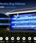 Beast Mode 30W Outdoor Bug Zapper With 3500V Shock Waterproof And Rechargeable Mosquito Killer showing LED bulbs and electric grid.