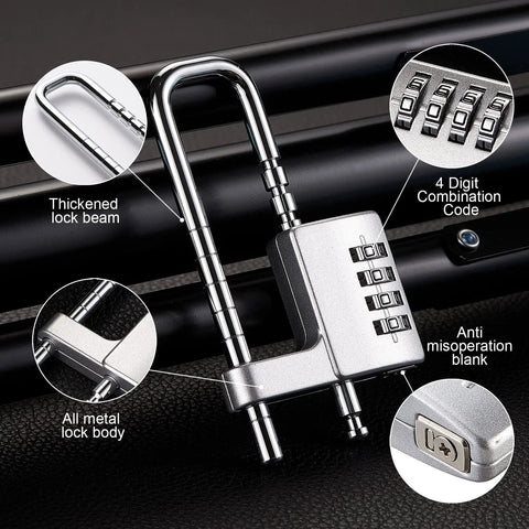 Beefy Heavy Duty Combination Padlock For Cabinets And Lockers Stainless Steel Lock With Adjustable Shackle in detail