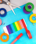 Eight Roll Rainbow Colored Masking Tape Set 0.6 Inch By 16 Yard Perfect For Crafting, Labeling, Scrapbooking, And Decor Projects