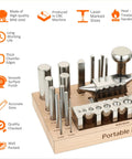 Portable All In One Metal Forming Kit For Jewelry Making With Master Forming Block Dapping Punch Set Swage Punch Set Anvil Doming Block