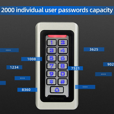 Image of Built Tough RFID Access Control Keypad With Wiegand 26Bit, Standalone Door Entry Pad, supports up to 2000 users.