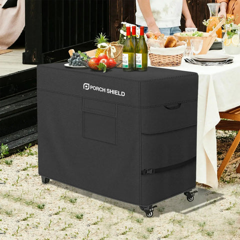 Black Waterproof Rolling Cooler Cart Cover For 80 To 100 Qt Ice Chests Fits Most Patio Carts 40 L X 20 W X 32 H outdoors