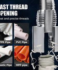 Dual Function Pipe Threading Tool For Plastic Pipes With Internal And External Threads In One Seamless Operation