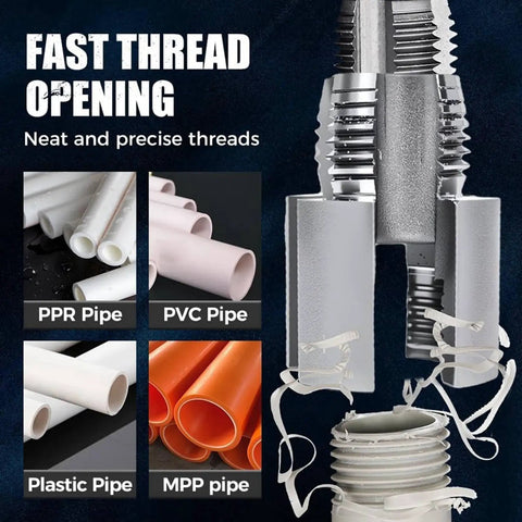 Dual Function Pipe Threading Tool For Plastic Pipes With Internal And External Threads In One Seamless Operation