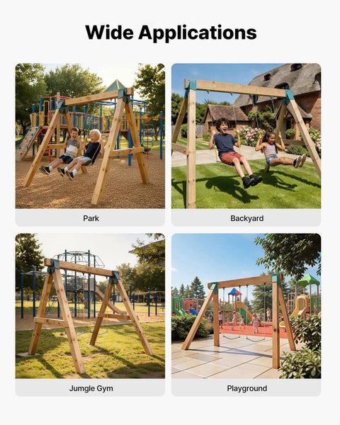 Heavy-Duty A-Frame Swing Set Brackets With Four Hangers For Backyard Playground Mounting Hardware Includes Two Brackets And Four Hangers Stable Outdoor Park Equipment Kit Green