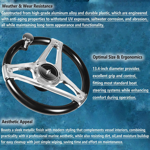 150HP Hydraulic Steering Kit With Wheel For Single Engine Boats Complete Marine System With Built In Two Way Lock Cylinder