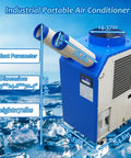 Heavy Duty Industrial Portable Air Conditioner 18700 BTU Knockout Spot Cooler with 780 Cubic Meter Hour Airflow dimensions and features.
