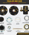 Redants 2-set 2000lb trailer hub kit, 5-lug 4.5 in, pre-installed and lubricated for straight spindles