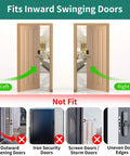 Diagram showing door types for Anti Theft Doorbell Mount Bracket For Video Doorbell Cameras Fits First And Second Gen No Drill Easy Install.