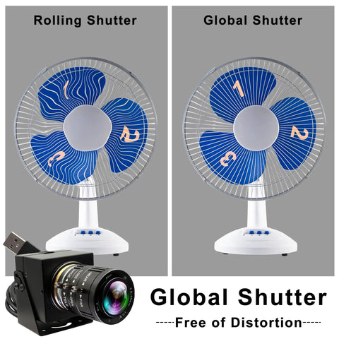 Comparison of rolling vs global shutter with Five Megapixel Global Shutter USB Camera With Fifty FPS 2592x1944 Resolution 3.6 To 10mm Lens