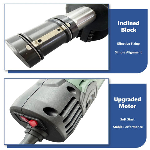 Electric Pipe Beveler 1500W Auto-Aligning Internal Expanding Beveler For 2.56 To 6.26 Inch Pipes detail view showing inclining block and upgraded motor