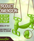 Double Rider Glider Swing For Kids Backyard Dual Swingset Accessory Back To Back Outdoor Swing For Playsets Green Dimensions