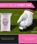 Golf ball on Top Notch Bamboo Golf Tees With Pink Stripe, Two Size Options 2 3 Quarter Inch And 3 1 Quarter Inch, Eco Friendly