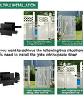 Heavy Duty Gate Latch With Dual Sided Handles For Right Inswing Gates Self Locking Swing Gate Hardware for multiple installations