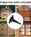 Heavy Duty T Strap Gate Hinges 6 Inch Decorative Hammered Finish Rust Proof Steel Outdoor Wood Gate Barn Shed Door Hardware 4 Pack on various gates and shed.