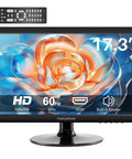 17.3 Inch HD Plus Monitor With HDMI VGA Built In Speakers 60Hz Refresh 5ms Response Time VESA Mountable Perfect For Work And Play