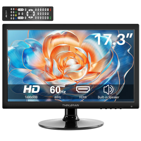 17.3 Inch HD Plus Monitor With HDMI VGA Built In Speakers 60Hz Refresh 5ms Response Time VESA Mountable Perfect For Work And Play