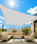 17x31 Foot Light Gray Sun Shade Sail Rectangle Outdoor Canopy with 95 Percent UV Block over patio area, curved edge design