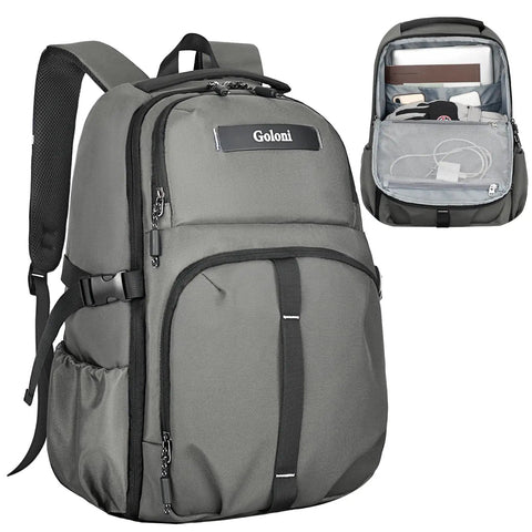 Airline Approved 35L Travel Backpack Under Seat Carry On Water Resistant 15.6 Inch Laptop Compartment For Men And Women in Gray