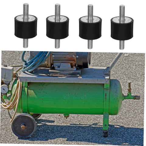 Heavy Duty Rubber Vibration Reduction Mounts For Equipment, Shock Absorber Isolators For Fitness Gear, HVAC Units, Bicycles And Air Compressors, Built Tough To Damp Vibration And Prevent Deformation, black rubber stud mount for air compressor