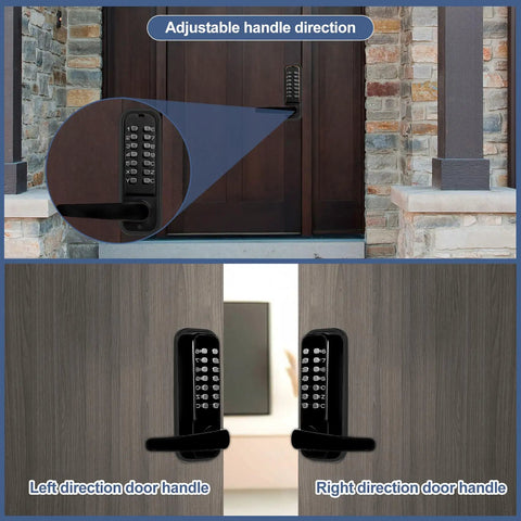 Heavy Duty Slick Double Sided Keypad Door Lock With Adjustable Deadlatch And Keyless Handle For Outside Gate Security Black Finish No Fuss Install For Patio