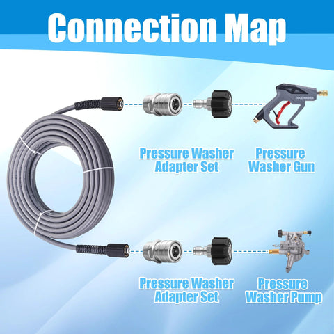 Ridge Washer pressure washer adapter set, stainless steel, M22 to 1/4 inch quick-connect, 4 pieces