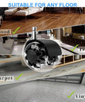 Dual Rubber Office Chair Wheels Two Inch Set Of Five Heavy Duty Casters Support Up To 2200 Pounds Quiet Rolling For Hardwood Floors And Carpets Universal Fit Seven Sixteenths By Seven Eighths Inch Black on various floor types.