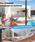 Portable Outdoor Misting System With 9L Water Bucket, Built-In 10000mAh Battery And PCS Pump by a pool