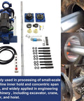 HQHAOTWU portable line boring machine with blue frame, 1600mm boring bar and 110V servo motor, with accessories.