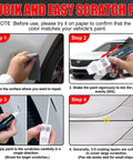 Steps for using Cadillac Black Raven Touch Up Paint Kit 2 In 1 Scratch Remover Pen With 2 Disposable Micro Applicators for Easy Car Scratch Repair GBA WA8555.