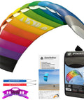 Rainbow 2.2 Stunt Kite For Beginners And Beyond Dual Line Foil Sport Kite Easy Setup Smooth Handling High Speed Pull Family Fun Flyer For Adults And Teens 14 And Up.