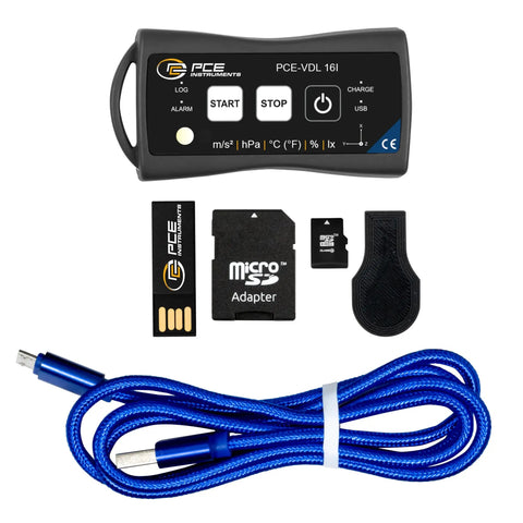 Compact 3 Axis Accelerometer For Vibration And Environmental Monitoring Up To 800 Hz With Temperature Humidity Air Pressure And Light Detection Includes 32 GB SD Card In A Small Pocketable Design For Field Use with USB cable, microSD adapter, card and holder